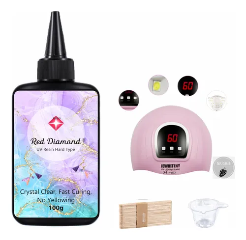 Kit Resina Uv Secado Ultra Rápido 100g Artesanías Joyería