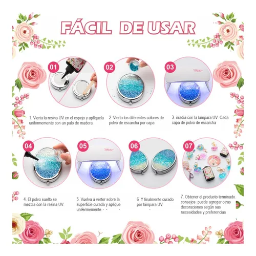 Kit Resina Uv Secado Ultra Rápido 100g Artesanías Joyería
