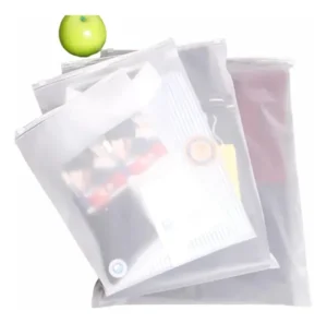 Bolsa de vinilo con Zipper blanco