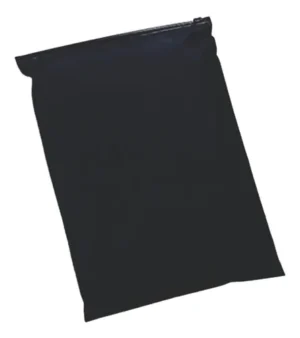 Bolsa de vinilo negra con zipper negro