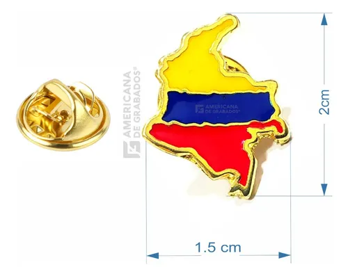 Pines Solapa Mapa De Colombia Broche