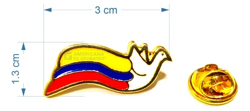 Pines Solapa Bandera Paloma De Colombia Broche