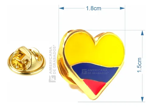 Pin Solapa Corazon De Colombia (Broche)